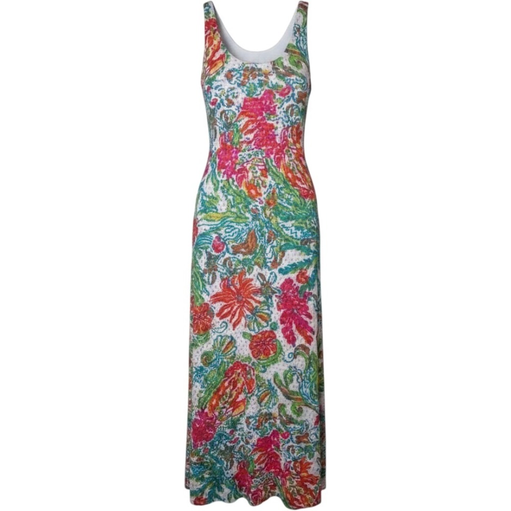 Lilly Pulitzer Maxi Dress Womens Small Racerback Floral Paisley Print Excellent